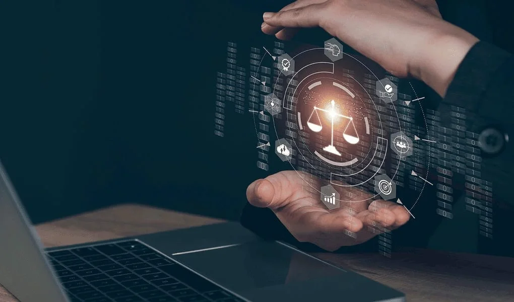 hand holding balance. U.S. Data Privacy Laws: What Small Businesses Need to Know COVER IMAGE
