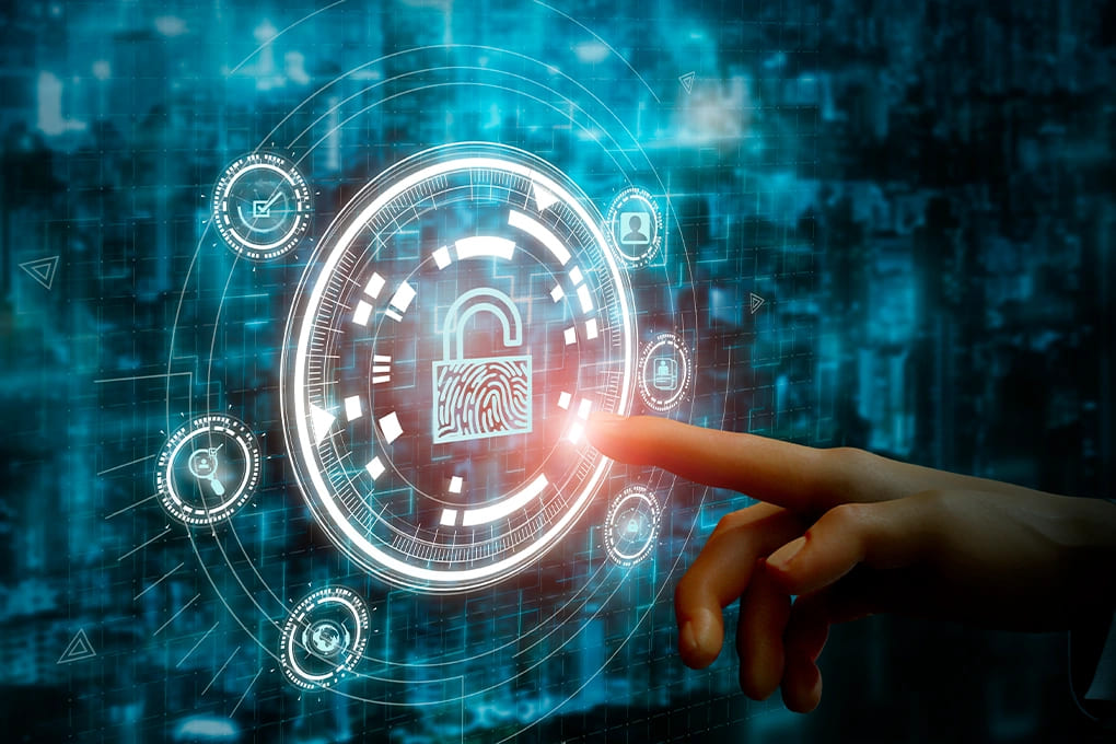 Cybersecurity symbol: digital services