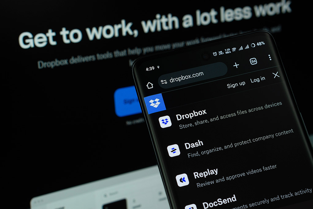 Dropbox application. 